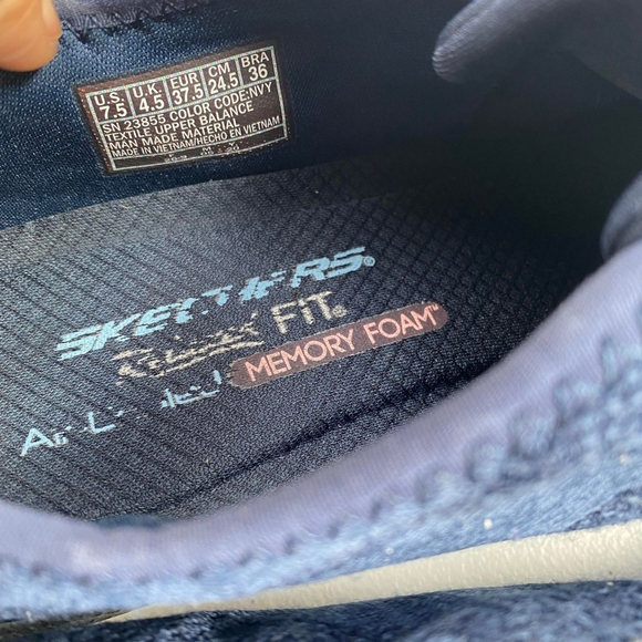 Skechers Womens Relaxed Fit Memory Foam Navy Blue Shoes Size7.5M Comfort  23855 - Picture 13 of 15